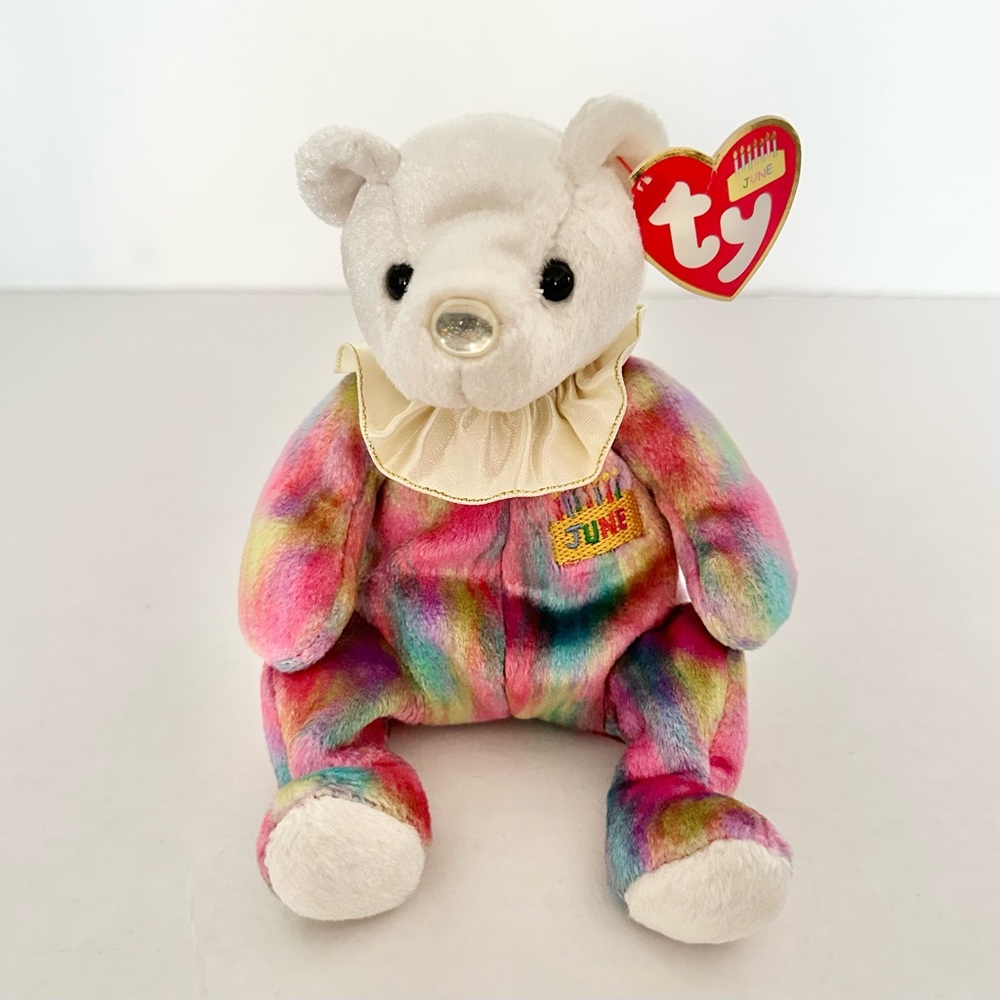 BNWT Vintage Ty Beanie Baby “June” the Birthday Teddy Bear (2001)